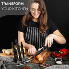 Black Granite Non-Stick Kitchen Knife Set 5pcs, by Nuovva