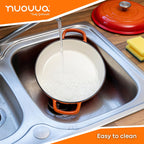 Orange Shallow Cast Iron Dutch Oven Casserole Pot,  2.2L - 26cm