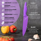 Granite Non-Stick Kitchen Knife Set 5pcs - Multiple Colours, by Nuovva