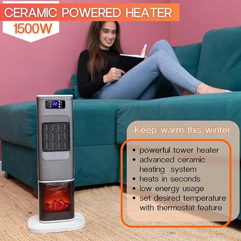 Energy Efficient Electric Heater with  Fireplace Display