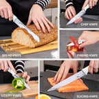 Calcutta White Granite Non-Stick Kitchen Knife Set 5pcs, by Nuovva