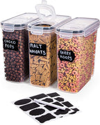 Airtight BPA-Free Cereal Food Storage Containers – 2.5L (Sets of 2,3,4,6 & 8) by Nuovva