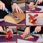 Granite Non-Stick Kitchen Knife Set 5pcs - Multiple Colours, by Nuovva