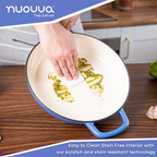 Shallow Cast Iron Dutch Oven Casserole Pot (Multiple Colours & Sizes) by Nuovva