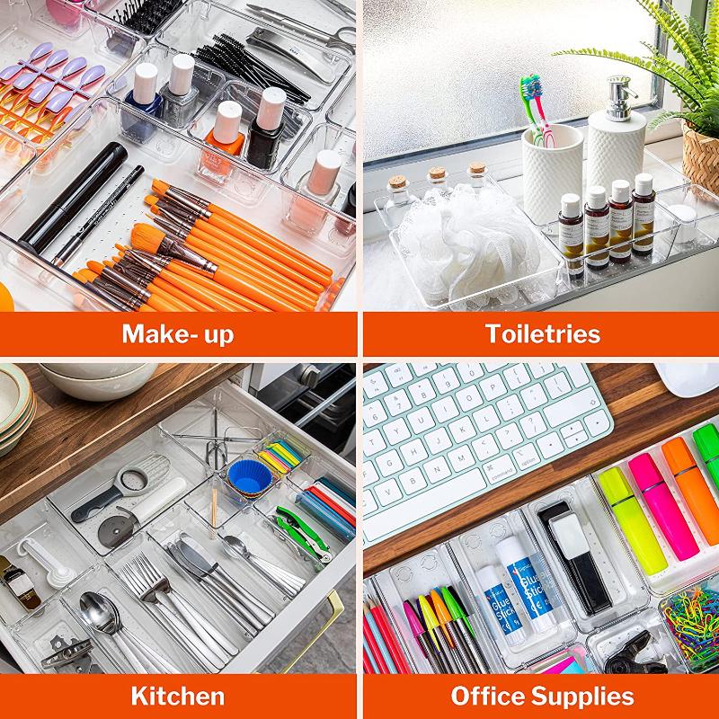 Clear Drawer Organiser Set - 16 pcs, by Stackzy