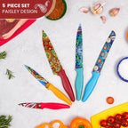 Granite Non-Stick Kitchen Knife Set 5pcs - Multiple Colours, by Nuovva