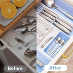 Sky Blue Expandable Cutlery Drawer Organiser Divider, by Nuovva