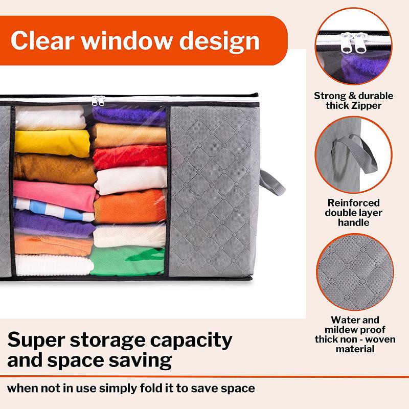 Large Clothes Storage Bag - 90L - Sets of 3 Pcs, 5 Pcs and 8 Pcs, by STACKZY