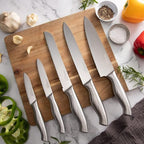 Stainless Steel Knife Set with Hardwood Block (Multiple Quantities: 5pcs, 14pcs), by Nuovva