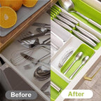 Lime Green Expandable Cutlery Drawer Organiser Divider, by Nuovva