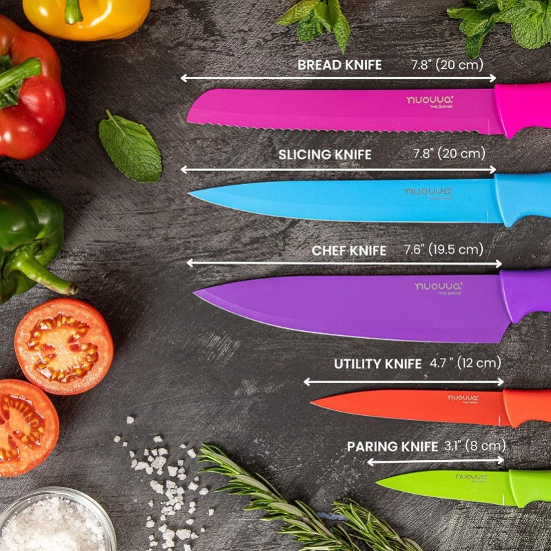 Multicolour Granite Non-Stick Kitchen Knife Set 5pcs, by Nuovva