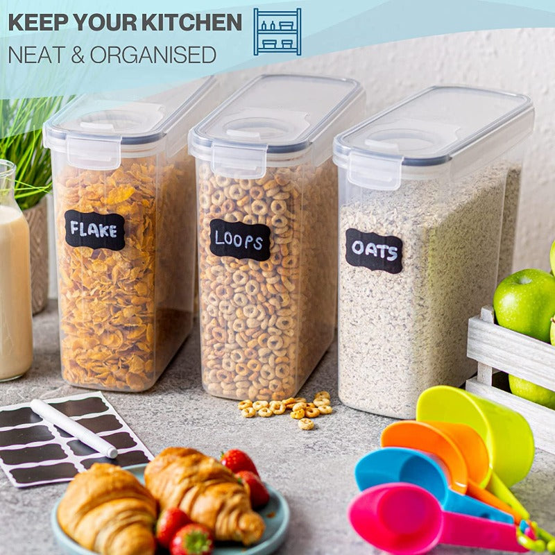 Cereal Storage Containers For Pantries Airtight BPA-Free 4L - 3pcs, by Nuovva