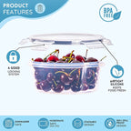Airtight Food Storage Containers Sets - 8 Pcs, by Nuovva