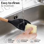 17pcs Black Kitchen Utensil & Knife Set with Block & Chopping Board, By Nuovva