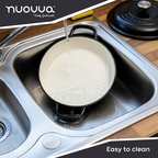 Black Shallow Cast Iron Dutch Oven Casserole Pot - 2.2L - 26cm, by Nuovva
