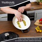 Shallow Cast Iron Dutch Oven Casserole Pot - 2.2L - 26cm, (Multiple Colours) by Nuovva