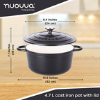 Enamelled Cast Iron Dutch Oven Casserole Pot (Multiple Colours & Sizes)