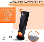 Ceramic Electric Tower Fan Heater with Fireplace Display