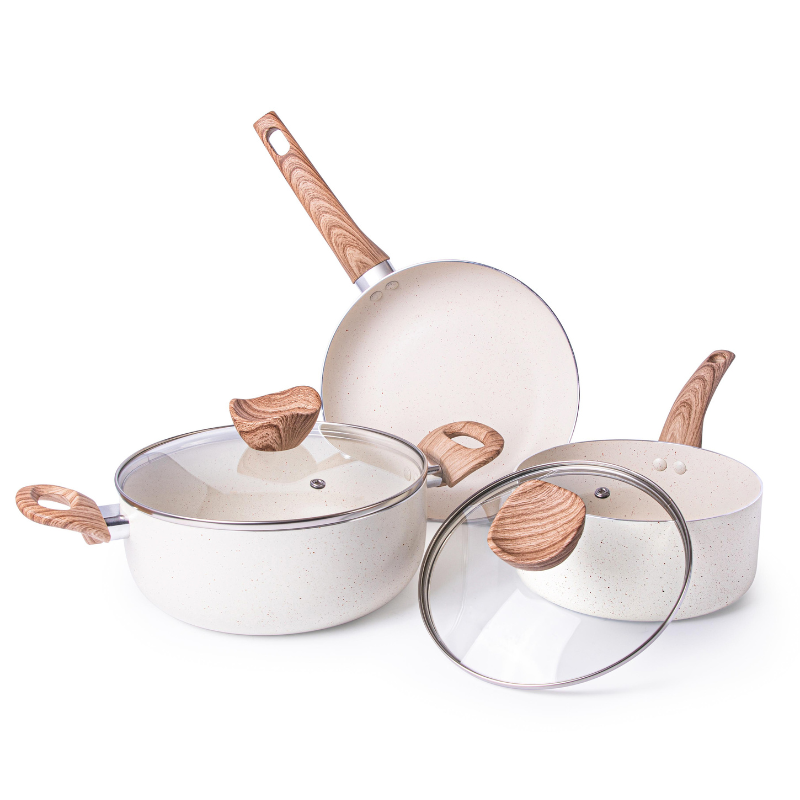 Kitchen Cookware Set with Lids – 5-Pieces (Multiple Colours)