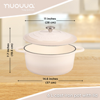 Cast Iron Dutch Oven, Casserole Pot - 28cm, 6L (Multiple Colour - Pastel Shades)