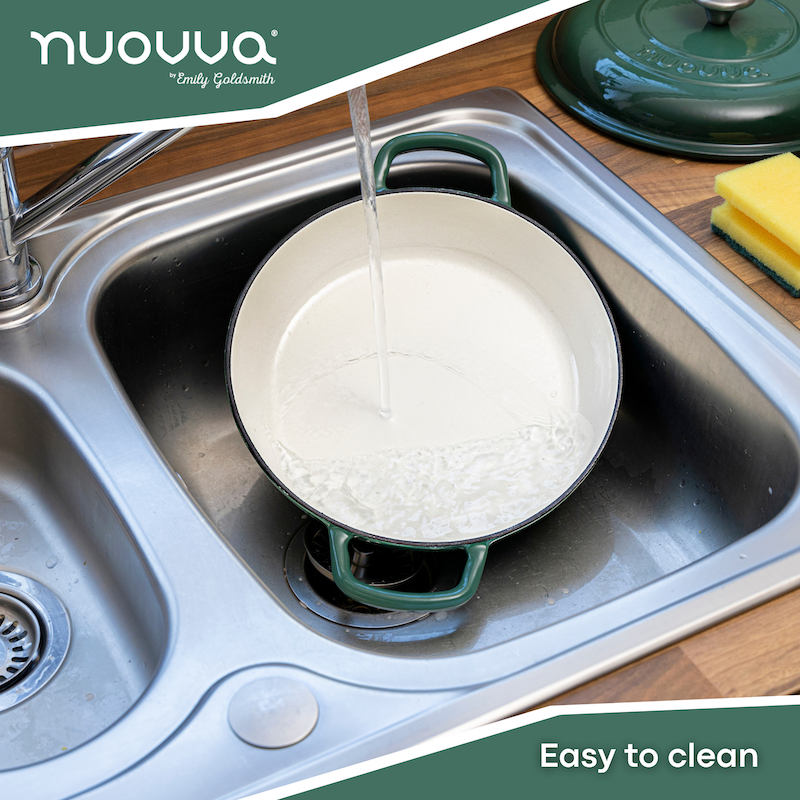 Shallow Cast Iron Dutch Oven Casserole Pot (Multiple Colours & Sizes) by Nuovva