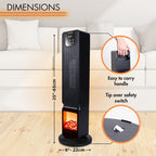 Ceramic Electric Tower Fan Heater with Fireplace Display