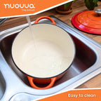 Orange Enemalled Cast Iron Dutch Oven, Casserole Pot - 30cm - 6.9L