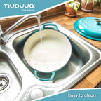 Shallow Cast Iron Dutch Oven Casserole Pot - 3.9L - 30cm (Multiple Colours) by Nuovva