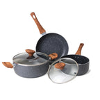Granite Kitchen Cookware Set of 35, 15, 8, 5pcs with Lids (Multiple Set Sizes)