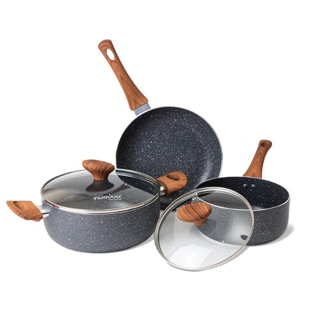 Granite Kitchen Cookware Set of 35, 15, 8, 5pcs with Lids (Multiple Set Sizes)