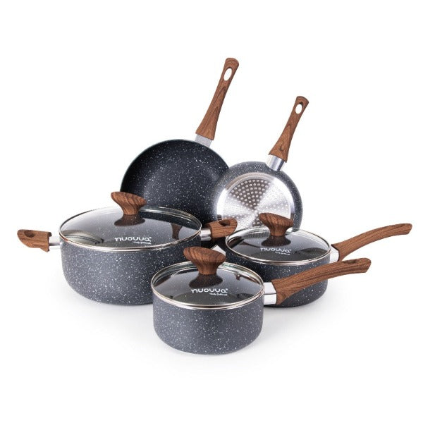 Granite Kitchen Cookware Set with Lids – 8-Pieces