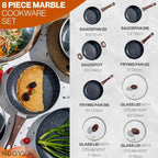 Granite Kitchen Cookware Set of 35, 15, 8, 5pcs with Lids (Multiple Set Sizes)