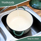 Dark Green Enamelled Cast Iron Casserole Pot - 28cm - 6L