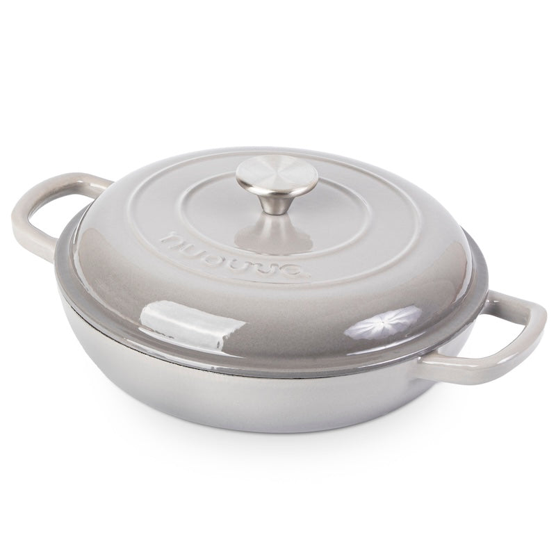 Shallow Cast Iron Dutch Oven Casserole Pot (Multiple Colours & Sizes) by Nuovva