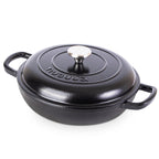 Shallow Cast Iron Dutch Oven Casserole Pot (Multiple Colours & Sizes) by Nuovva