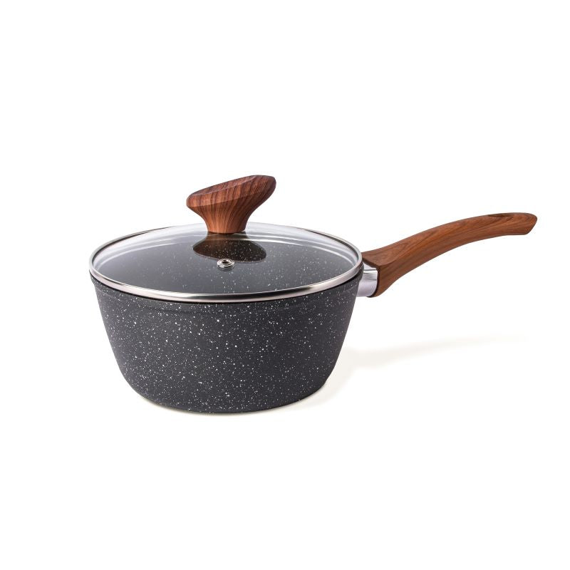 Non-Stick Saucepan with Lid (Multiple Sizes & Multiple Colours) by Nuovva