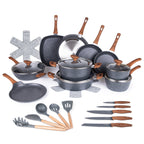 Granite Kitchen Cookware Set of 35, 15, 8, 5pcs with Lids (Multiple Set Sizes)