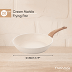 Cream Induction Non-Stick Frying Pan (Multiple Sizes), by Nuovva