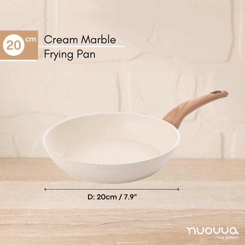 Cream Induction Non-Stick Frying Pan - 20cm, by Nuovva