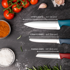 Kitchen Knife Set, Stainless Steel Non-Stick Blades - 3 pieces (Multiple Colours), by Nuovva