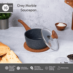 Marble Granite Non-Stick Saucepan with Lid - 16cm, by Nuovva