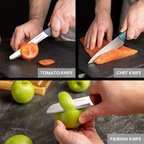 Kitchen Knife Set, Stainless Steel Non-Stick Blades - 3 pieces (Multiple Colours), by Nuovva