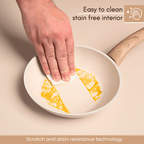 Cream Induction Non-Stick Frying Pan (Multiple Sizes), by Nuovva