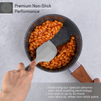 Marble Granite Non-Stick Saucepan with Lid - 3 Pieces (16cm, 18cm, 20cm) by Nuovva
