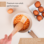 Cream Granite Non-Stick Saucepan Set with Lids (2 pieces / 3 pieces) by Nuovva