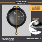 Pre-Seasoned Cast Iron Skillet - 8, 10, 12 inch (Multiple Sizes Available)