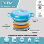 Shallow Cast Iron Dutch Oven Casserole Pot - 3.9L - 30cm (Multiple Colours) by Nuovva