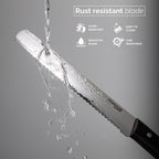 Japanese Steel 67-Layer Damascus Style Serrated Bread Knife with Pakkawood Handle, by Nuovva
