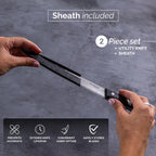 Japanese Steel 67-Layer Damascus Style Utility Knife with Pakkawood Handle, by Nuovva