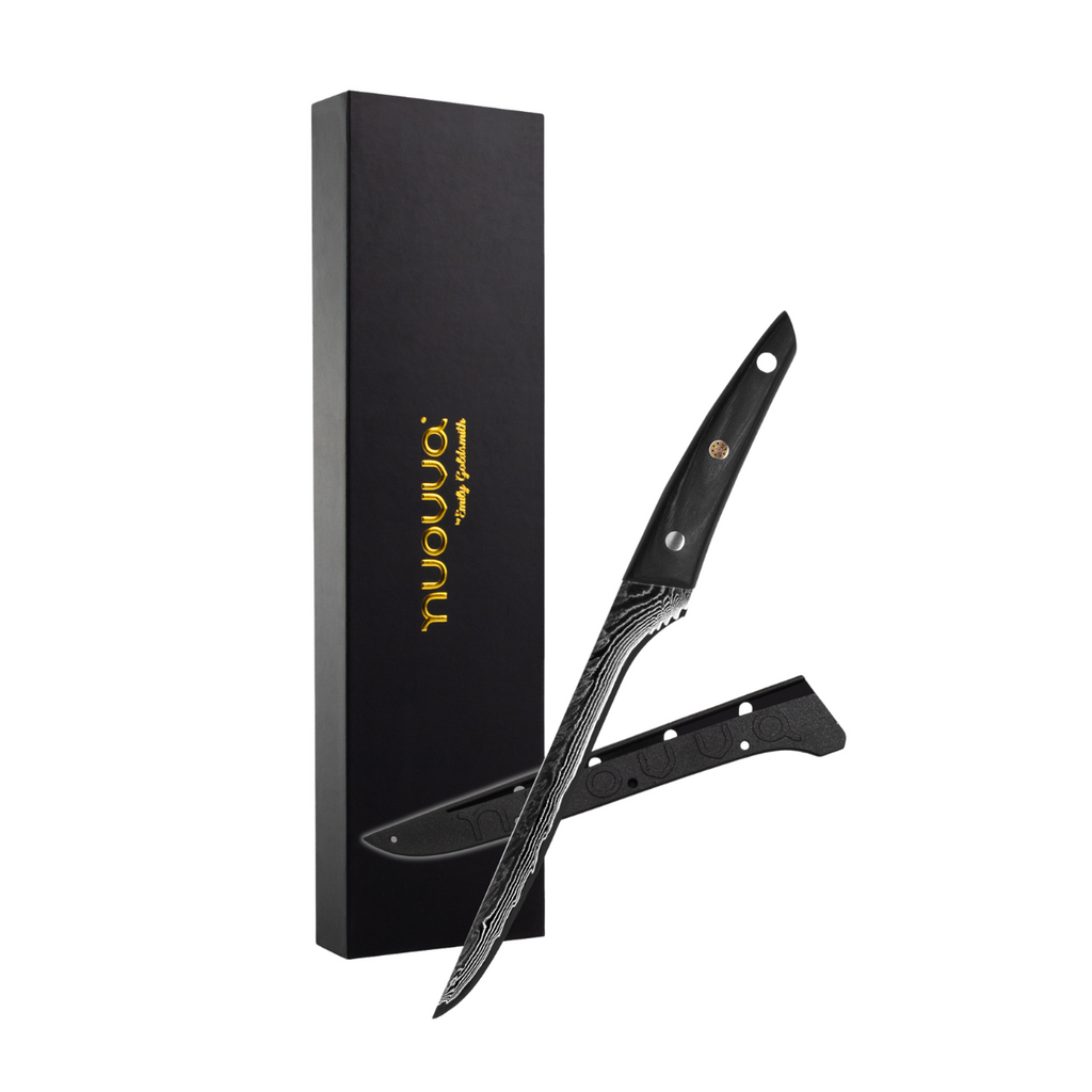 Japanese Steel Damascus Style Kitchen Knives with Pakkawood Handles - Multiple Variants, by Nuovva